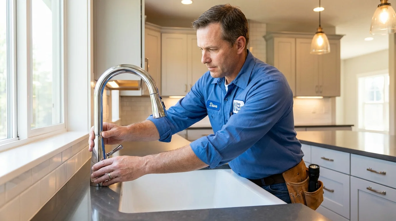 Kitchen faucet installation by Johns Plumbing LLC in Overton